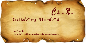 Csikány Nimród névjegykártya